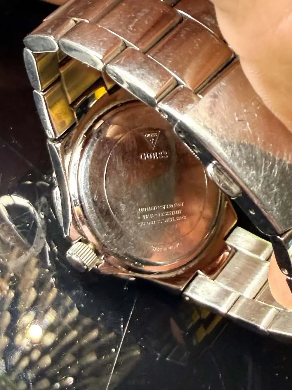 Guess Prism Women's Silver-Tone Stainless Steel Chronograph Crystal Bezel Watch